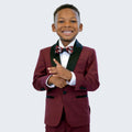 Boy's Burgundy Slim Fit Tuxedo by Stacy Adams for Kids Teen Children - Wedding