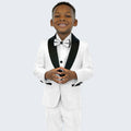 Boy's White Slim Fit Tuxedo by Stacy Adams for Kids Teen Children - Wedding