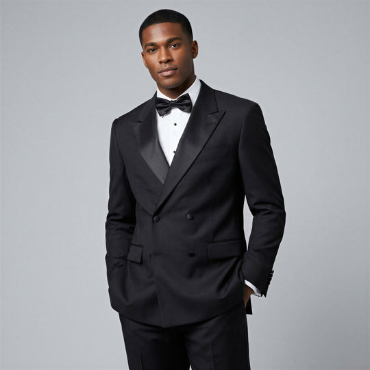 Black Classic Fit Double Breasted Tuxedo
