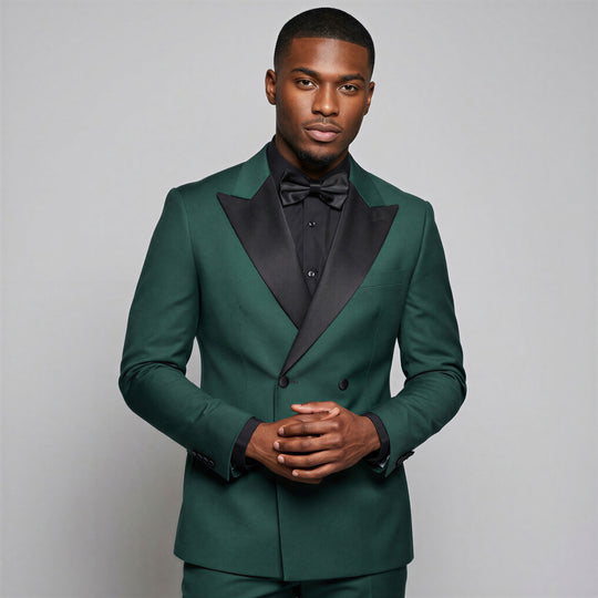 Hunter Green Classic Fit Double Breasted Tuxedo