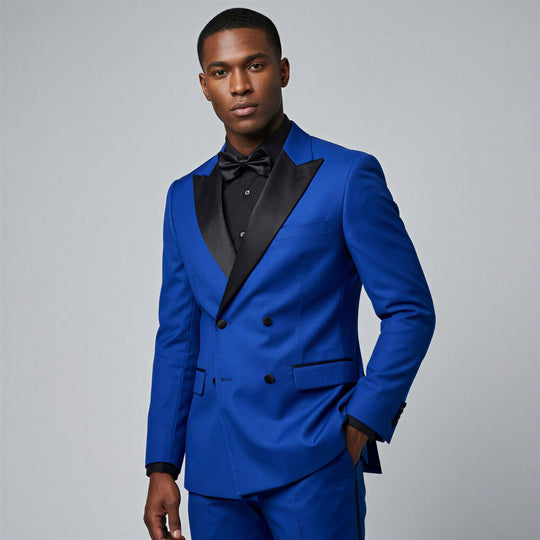 Royal Blue Classic Fit Double Breasted Tuxedo