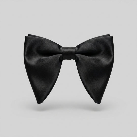 Black Oversized Teardrop Bow Tie – 4.5 Inch Satin