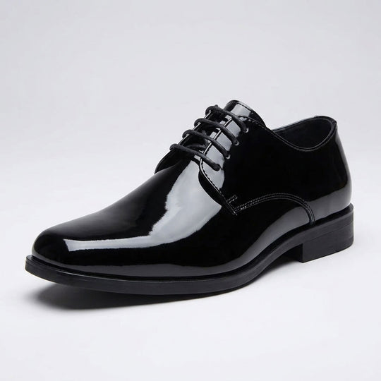 Tuxedo Shoes Patent Leather Black Square Toe - Mens