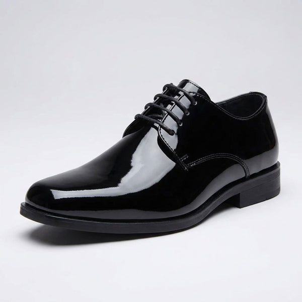 blue dress for baby girl Tuxedo Shoes Patent Leather Black Square Toe - Mens