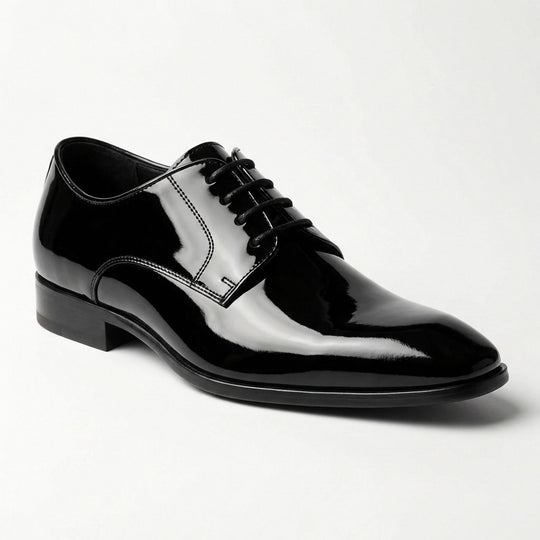 Men’s Black Patent Leather Tuxedo Shoes – Narrow Square Toe