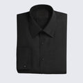 Black Slim Fit Microfiber Dress Shirt with Fly Front and Barrel Cuffs, 16-16.5 x 30/31 Black Slim Fit Microfiber Dress Shirt with Fly Front and Barrel Cuffs, 16-16.5 x 30/31