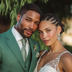groom wearing a green suit at wedding – Perfect Tux
