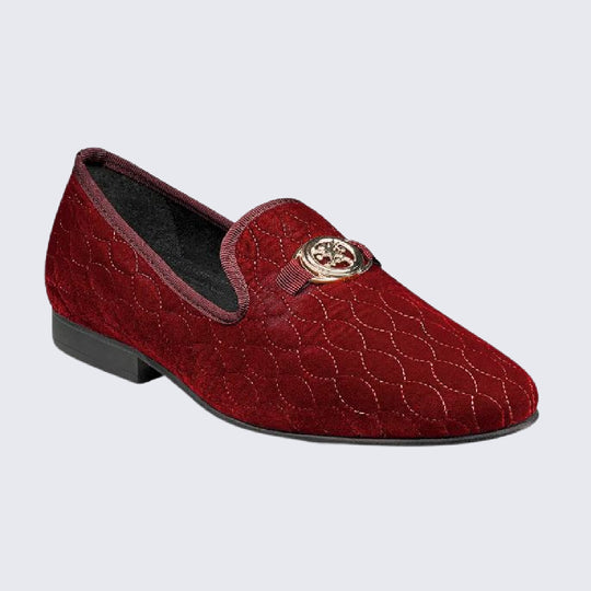 Burgundy Medallion Slip On Bit Loafer by Stacy Adams