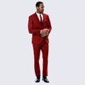 Red Skinny Fit Suit Three Piece Set