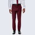 Burgundy Skinny Fit Suit Three Piece Set - Separates