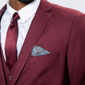 Burgundy Skinny Fit Suit Three Piece Set - Separates - Wedding - Prom
