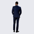 Navy Blue Skinny Fit Suit Three Piece Set - Separates