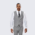 Mid Gray Skinny Fit Suit Three Piece Set - Wedding - Prom