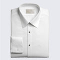 White Slim Fit Microfiber Dress Shirt with Fly Front and Barrel Cuffs | Perfect Tux White Slim Fit Microfiber Dress Shirt with Fly Front and Barrel Cuffs | Perfect Tux