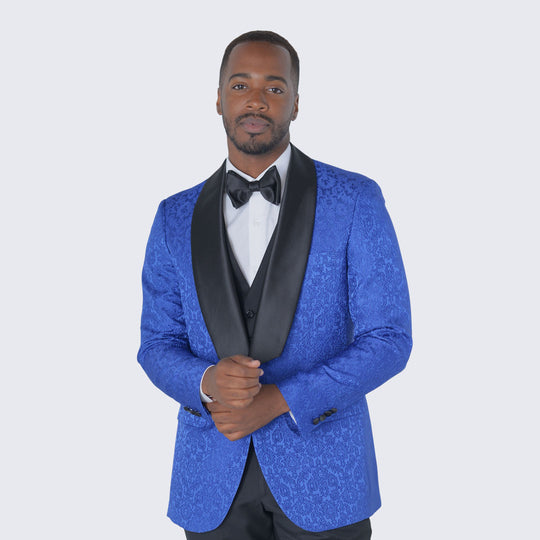 Royal Paisley Suit Skinny Fit Three Piece  Set