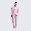 Pink Linen Suit Slim Fit Two Piece