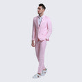 Pink Linen Suit Slim Fit Two Piece