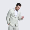 Ivory Linen Suit Slim Fit Two Piece