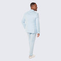 Baby Blue Slim Fit Suit With Double Breasted Vest