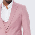 Mauve Slim Fit Suit With Double Breasted Vest