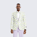 Lime Tuxedo with Floral Pattern Four Piece Set - Wedding - Prom