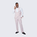 Pink Tuxedo with Textured Pattern Four Piece Set