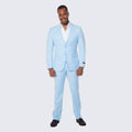 Men's Sky Blue Suit Three Piece Set - Wedding - Prom