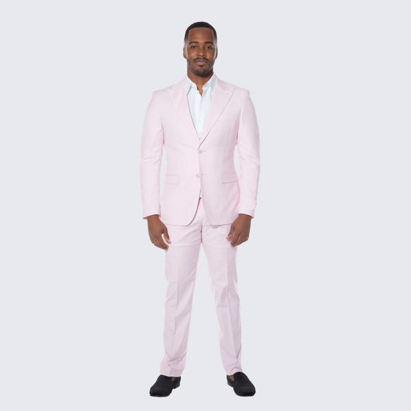 Pink Slim Fit Three-Piece Suit – Wedding & Prom, 48R Coat