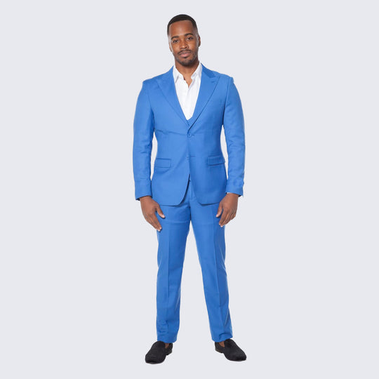 Men's Royal Blue Suit Three Piece Set - Wedding - Prom