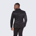 Black Tuxedo with Textured Paisley Design Three Piece Set
