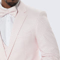 Pink Tuxedo with Polka Dot Textured Design Four Piece Set