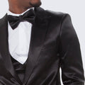 Black Satin Tuxedo Four Piece Set - Wedding - Prom
