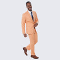 Tangerine Skinny Fit Suit Three Piece Set - Wedding - Prom
