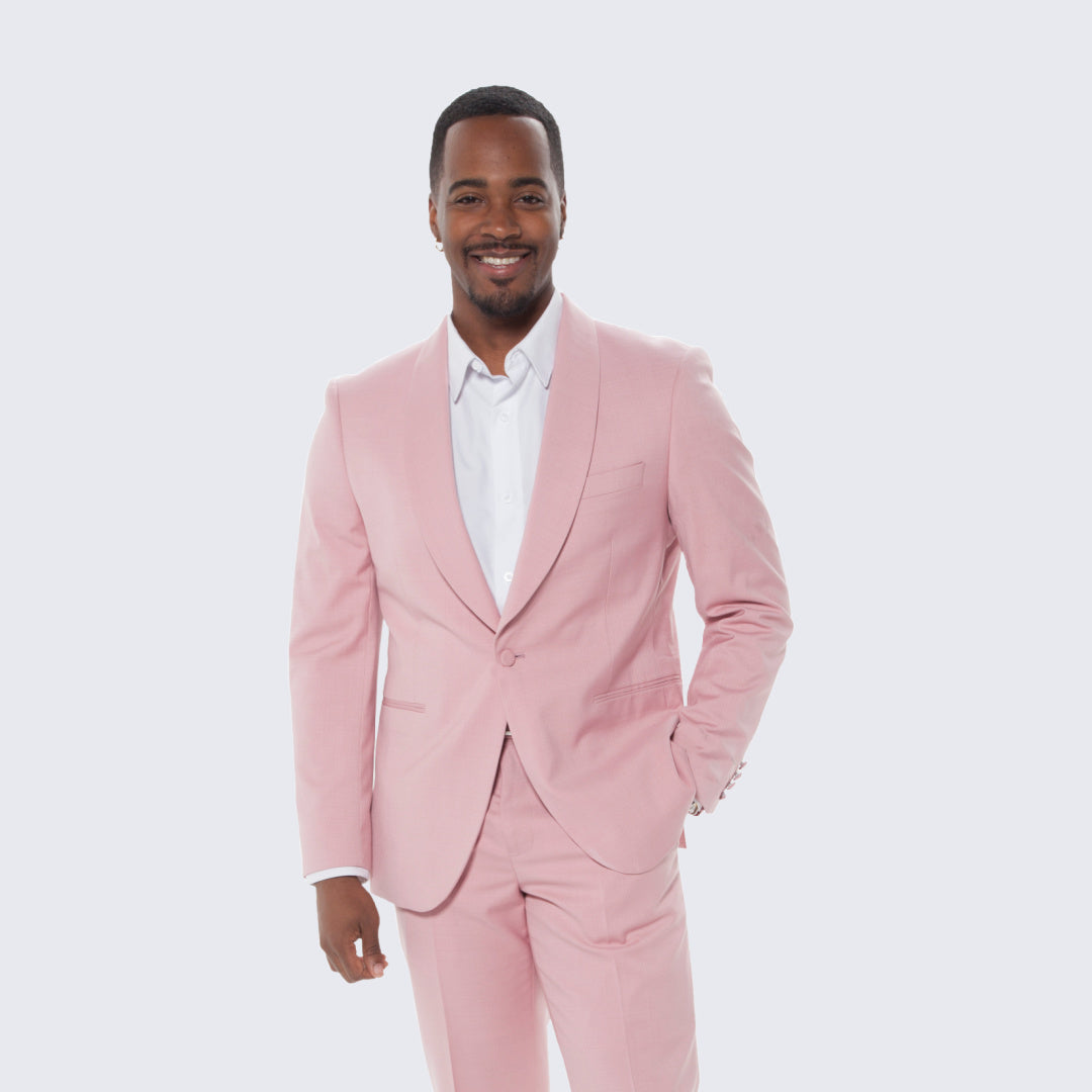 Dusty Rose Skinny Fit Suit Three Piece Set – Perfect Tux