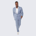 Beau Blue Skinny Fit Suit Three Piece Set - Wedding - Prom