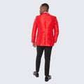 Red Paisley Tuxedo Jacket Slim Fit