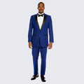 Royal Blue Tuxedo with Black Peak Lapel Slim Fit - Wedding - Prom