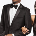 Black Tuxedo Slim Fit with Peak Frame Lapel - Wedding - Prom