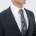 Black Slim Fit Three Piece Suit with Large Peak Lapel by Stacy Adams - Wedding - Prom