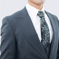 Charcoal Gray Slim Fit Three Piece Suit with Large Peak Lapel by Stacy Adams - Wedding - Prom