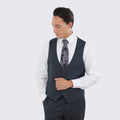 Charcoal Gray Slim Fit Three Piece Suit with Large Peak Lapel by Stacy Adams - Wedding - Prom