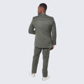 Stacy Adams Olive Textured Slim Fit 3 Piece Suit with Large Notch Lapel