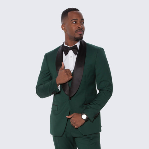 Green Tuxedo Slim Fit with Large Shawl Lapel by Stacy Adams - Wedding - Prom