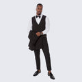 Black Tuxedo Slim Fit with Large Shawl Lapel by Stacy Adams - Wedding - Prom