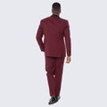 Burgundy Tuxedo Slim Fit with Large Shawl Lapel by Stacy Adams - Wedding - Prom
