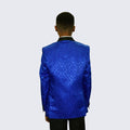 Boys Royal Blue Fancy Pattern Tuxedo 5-Piece Set