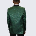 Boys Emerald Green Fancy Pattern Tuxedo 5-Piece Set for Kids Teen Children - Wedding