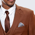 Light Brown Skinny Fit Suit Three Piece Set