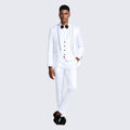 White Slim Fit Tuxedo Fully Satin Four Piece Set