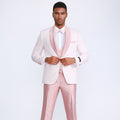 Pink Shawl Tuxedo with Fancy Pattern Four Piece Set